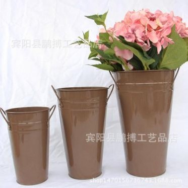 復古鐵皮桶做舊鐵藝鮮花筒干花花桶鐵桶花盆花桶美式鄉村花店裝飾